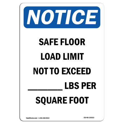 Safe Floor Load Limit Not Sign
