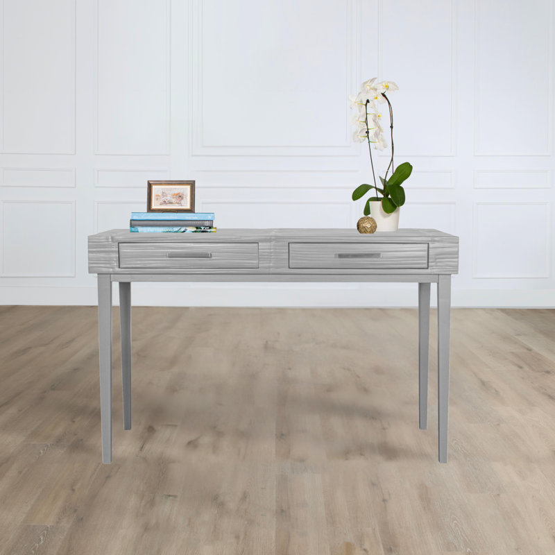 Bureau en bois massif Andros, Gris clair