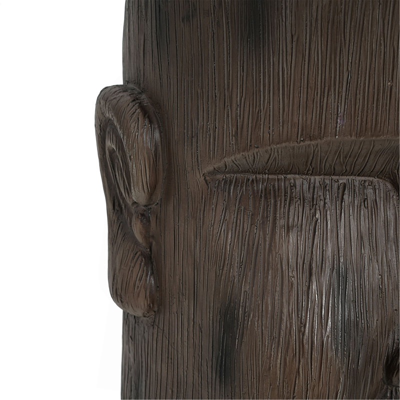 Outdoor Side Table,Easter Island Moai Statue Pedestal End Table Stool,For Home Patio Deck Sunroom Garden Balcony Yard Lawn