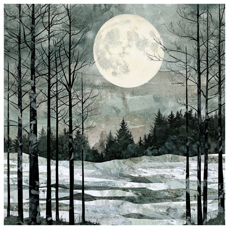 Full Moon Winter Landscape Duvet Covers, King