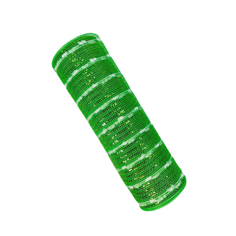 Ruban en polyester et feuille de coton rose chaud 10,5 po x 10 po, Vert lime