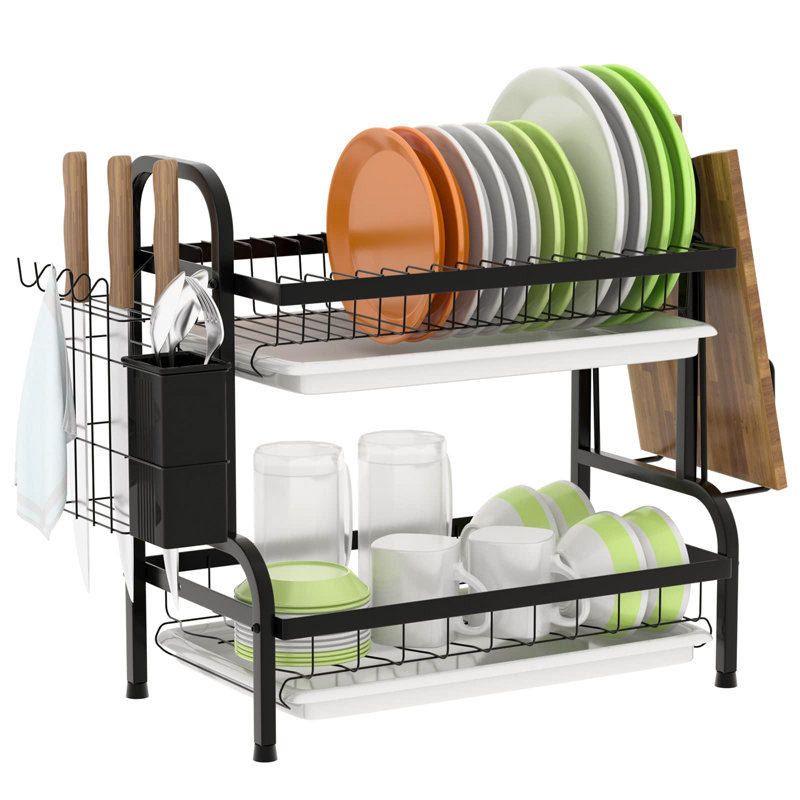 Willsbridge Adjustable Stainless Steel Two Tier Dish Rack