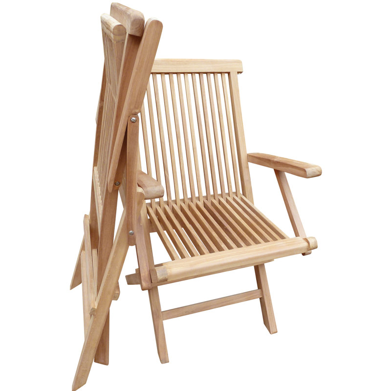 Teak Solid Wood Outdoor Folding Dining Armchair