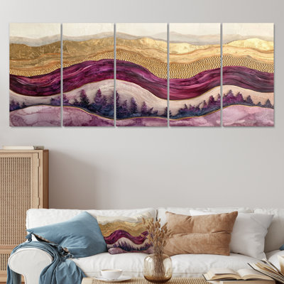 Morandiere I - Vineyard Wall Art - Traditional Wall Art Decor 5 Piece
