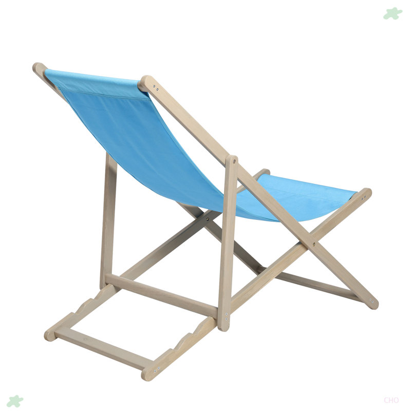 Ensemble de 2 chaises d'extérieur pliantes en bois Beach Sling