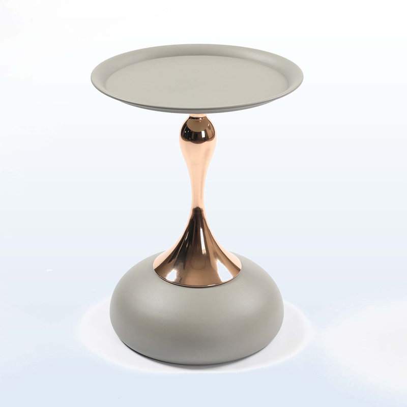 Minimalist Accent Table for Small Spaces, Matte Gray