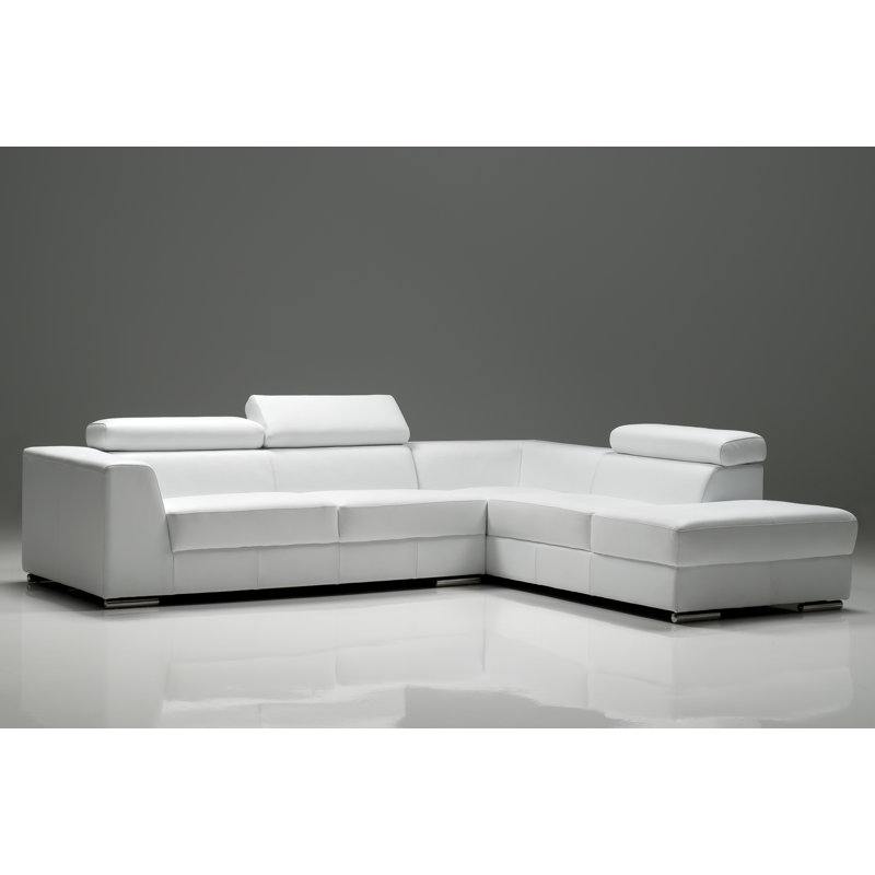 Icon Upholstered L-Shaped Sectional, Black Leather Match, Left Hand Facing