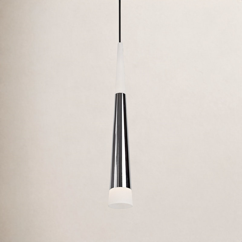 Ultra 1 - Light LED Single Pendant, Chrome, Chrome/White