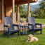 Chaise Adirondack en PEHD avec porte-gobelet, texture semblable au bois, dossier haut et assise large-133357492-133357493