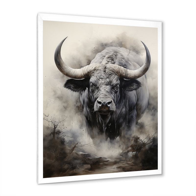 Keidy Afrique - buffles d'Afrique - impression, H 20 po x l 12 po x P 1 po, Cadre simple blanc