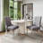 Modern Dining Set – 70" Table With Stainless Steel Base & Velvet Chairs-516593815-516593819-516593818