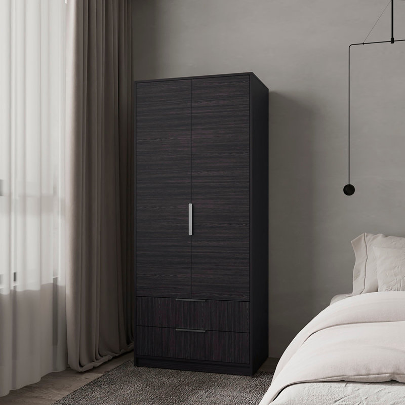 Garde-robe 2 tiroirs 2 tiroirs avec tringle