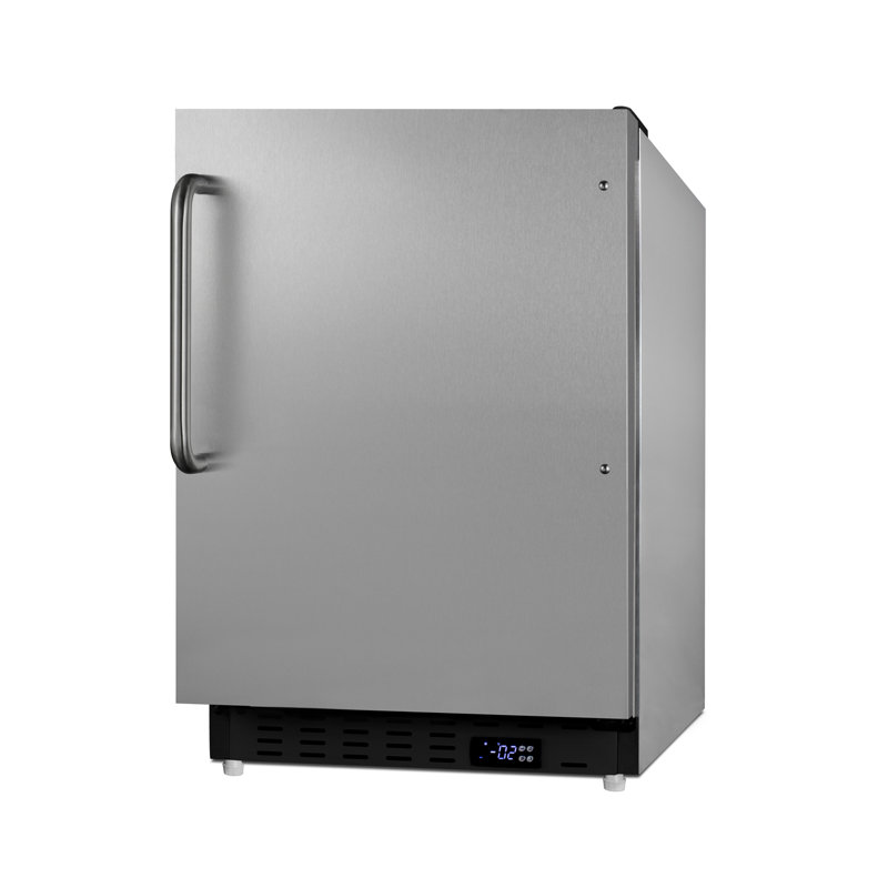 2.68 Cubic Feet Undercounter Upright Freezer with Adjustable Temperature Controls, Stainless Steel