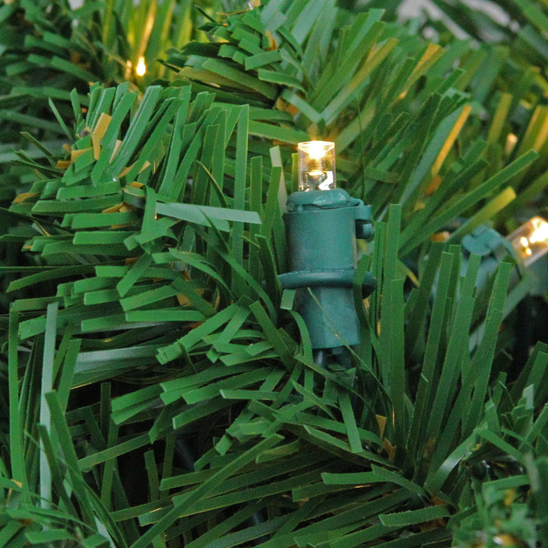 Verdant Glow 36" Pine Artificial Christmas Swag with Warm White LED Lights