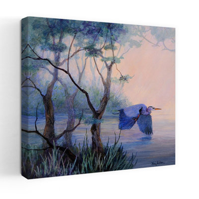Heron And Trees Contemporary Bird Wildlife Art