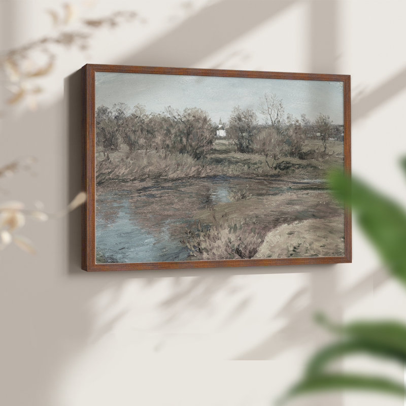 Paysages rétro-CDLVII - reproduction encadrée, H 8 po x l 10 po, Noyer