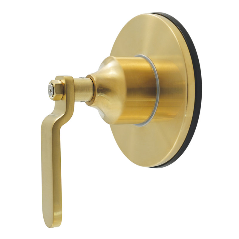Kingston Brass Whitaker Single-Handle Wall Mount Six-Way Diverter Valve with Trim Kit, Brushed Brass