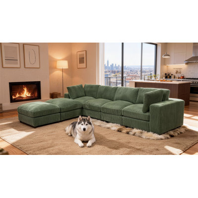 Canapé et chaise modulaire réversible de 138 po de largeur Aprea