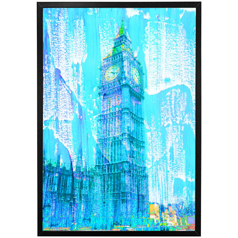 Crazy Blue Ben - Single Picture Frame Print, Black, 76cm H x 51cm W x 4cm D