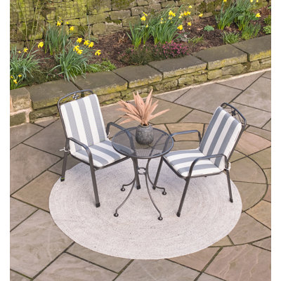 Round 2 - Person 60cm Long Bistro Set with Cushions