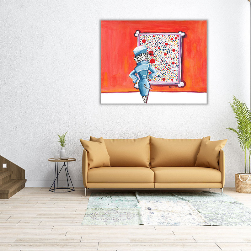 Miss Indognito Does Pointillism - reproduction d'art sur toile, H 16 po x l 20 po