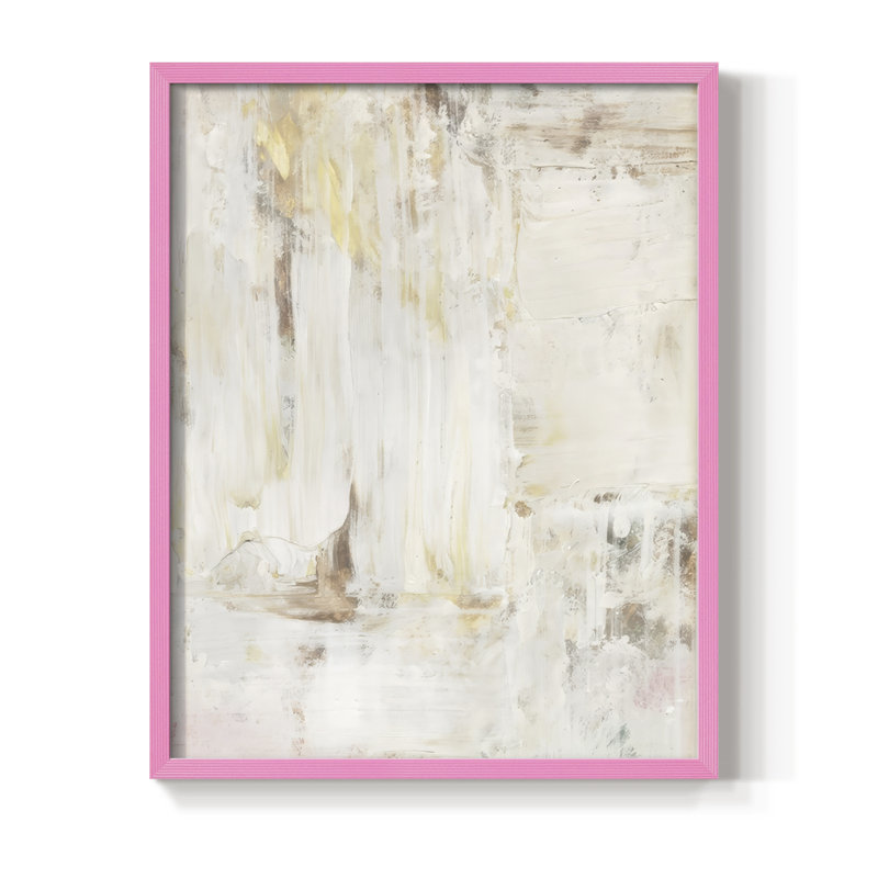 «Milky Patina I», reproduction encadrée - bois massif, H 21 po x l 17 po, Encadré rose