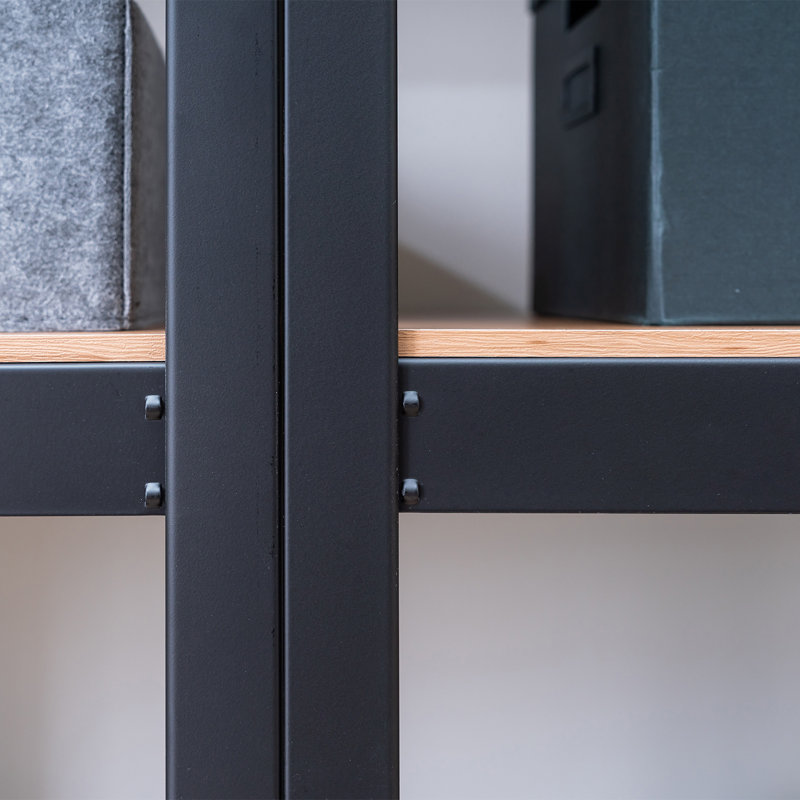  Chariot roulant robuste à 5 niveaux de 24,4 po avec tablettes réglables, noir, 1 paquet, Noir, (S)24.4"W