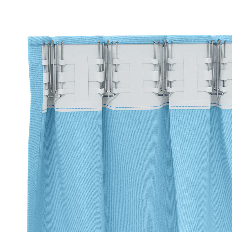 Curtains With Curtains 2 Pcs Polyester, Light Blue, 140cm Width x 260cm Drop