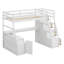 Lit mezzanine avec tiroirs, tablettes et bureau-533207087