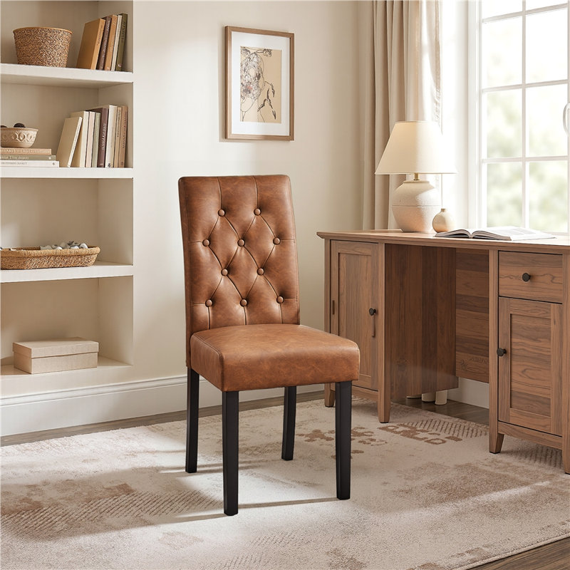 Chaise rembourrée Clintock, Brun rétro