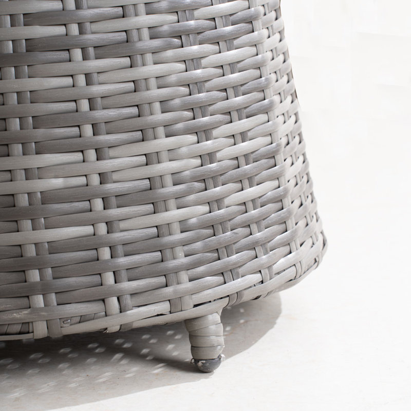 Table de bout en osier Joseph, Gris