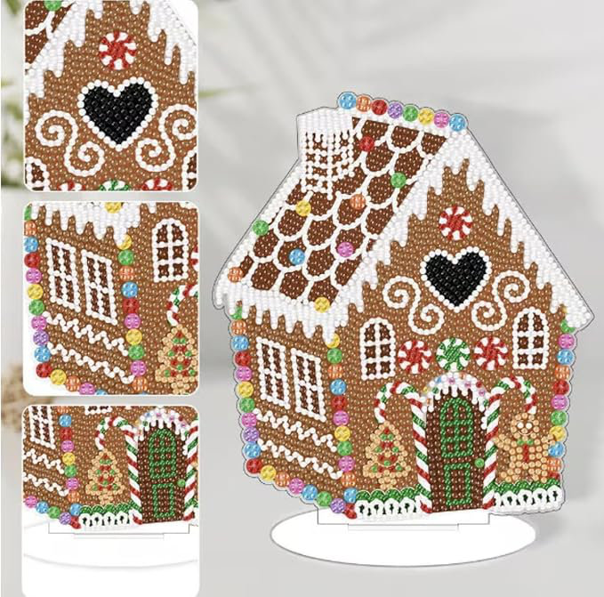 Anelise  5D DIY Christmas Gingerbread House Diamond Painting Kit Rhinestone Tabletop Ornament Decoration