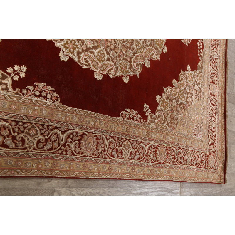 Tapis rouge noué à la main de conception unique 8 pi 0 po x 9 pi 10 po