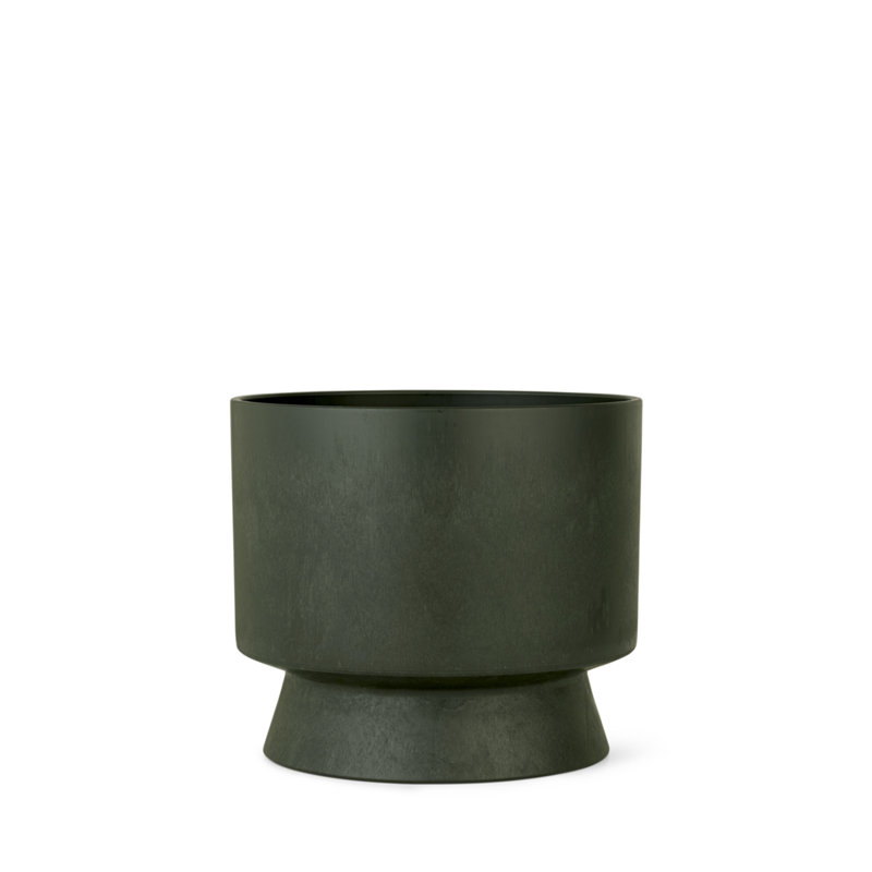 Pot à fleurs en plastique recyclé, Vert, H 8,3 po x l 9,4 po x P 9,4 po