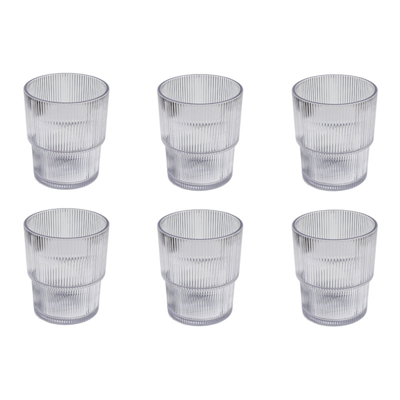 Verre fin en acrylique à nervures fines, 22, Clair