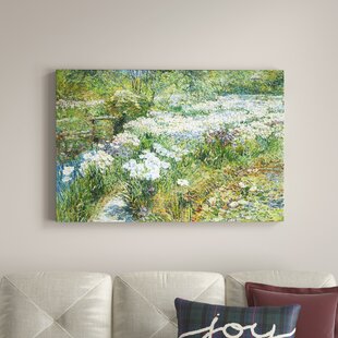 Garden at Sainte-adresse by Claude Monet Black Frame Oil Canvas Canvas Print 24 in. x 19 in. - Plastic