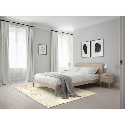 Tapis beige traditionnel/rose pâle Wylo