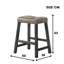 Ensemble de tabouret de bar rustique en bois de 2 à 25 pouces avec siège en cuir brun, finition vieillie et structure robuste - Siège à hauteur de comptoir peu encombrant pour la cuisine et le bar