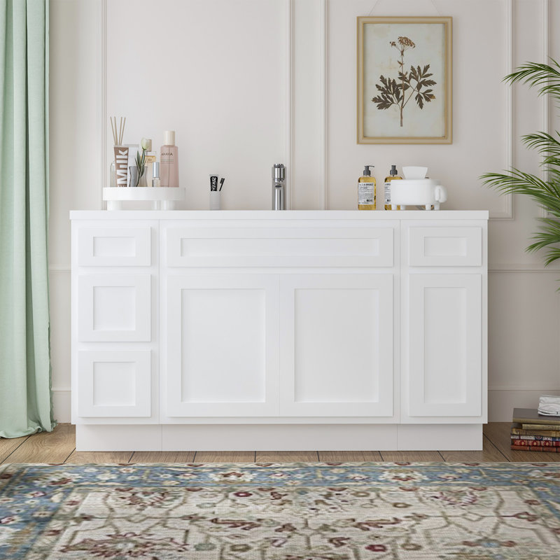 54" Single Bathroom Vanity Base Only, White