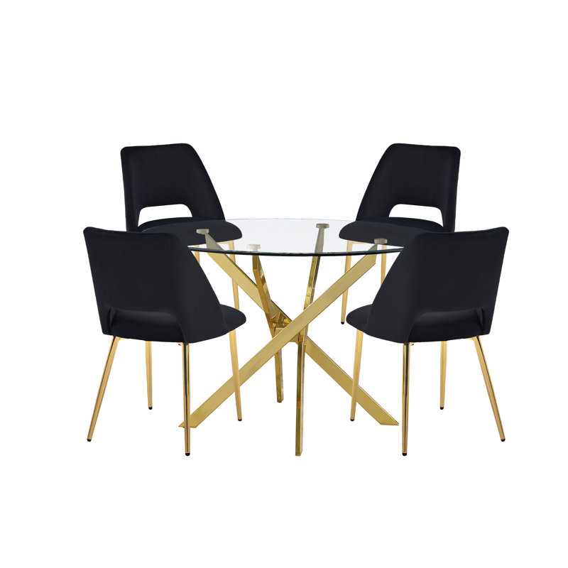 Ensemble repas pour 4 personnes, Noir