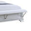 Lit double Mody avec DEL, banc de pied de lit, revêtement en tissu argenté, gris