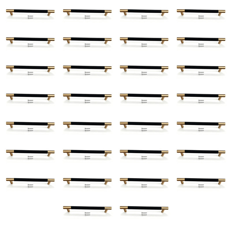 Paquet de 30 poignées d'armoire rondes en acier inoxydable noir mat moderne, poignées de bar, poignées de tiroir et poignées modèle CPMBXMO0006 Distance entre les trous: 3 3/4 po
