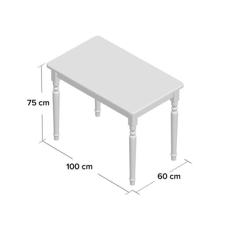 Haruhi Pine Unfinished Solid Wood Dining Table, Dark Brown