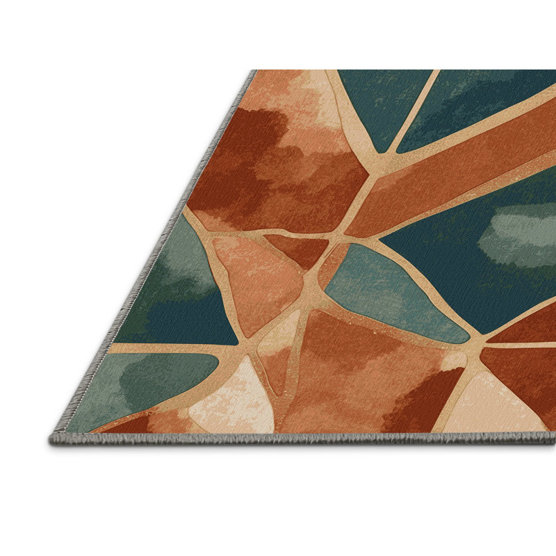 Ochre Outlines Rug, Square 4'