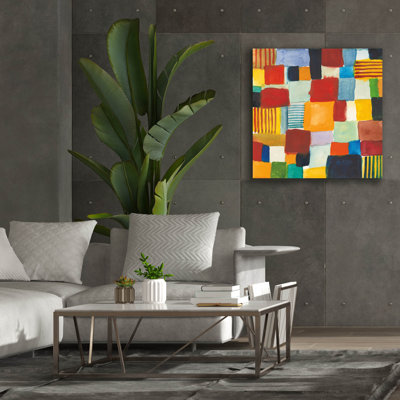  «City Block 1» par Cheryl Warrick, art mural sur toile, 37 po x 37 po