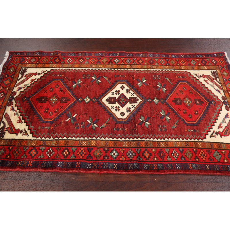 Tapis décoratif en laine noué à la main de conception unique 3 pi 4 po x 5 pi 11 po New Age