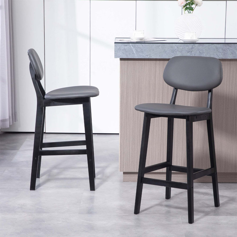 Bigvai Counter Stool with Solid Wood Frame, Grey