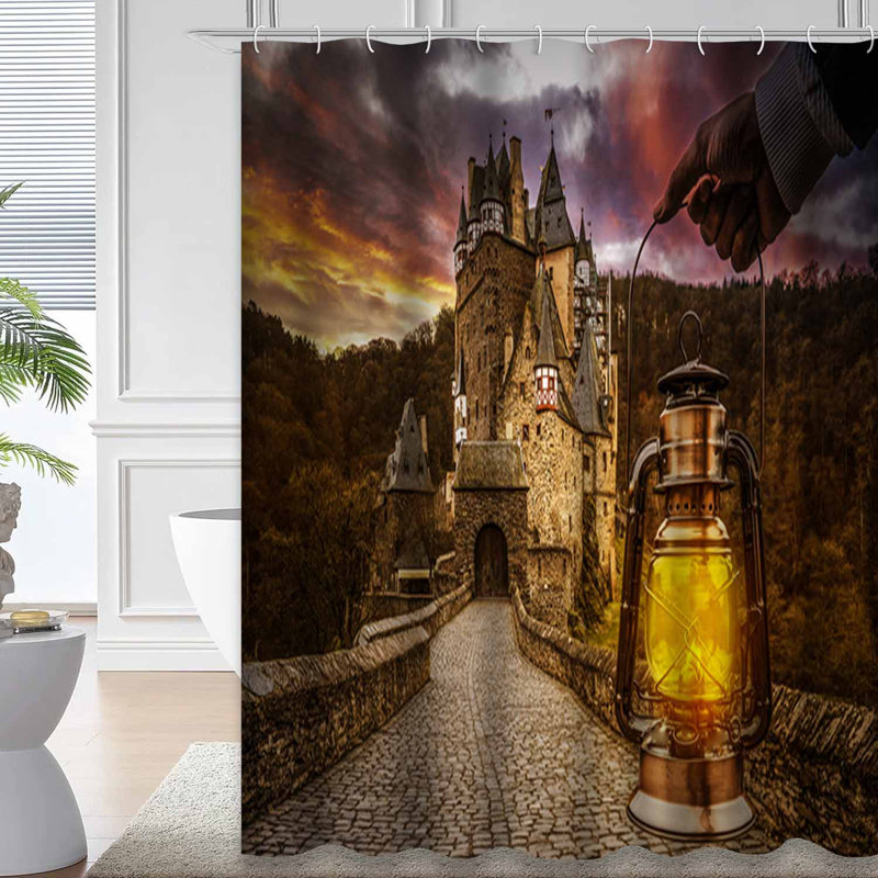 Rideau de douche avec 12 crochets Castle, L 72 po x l 72 po