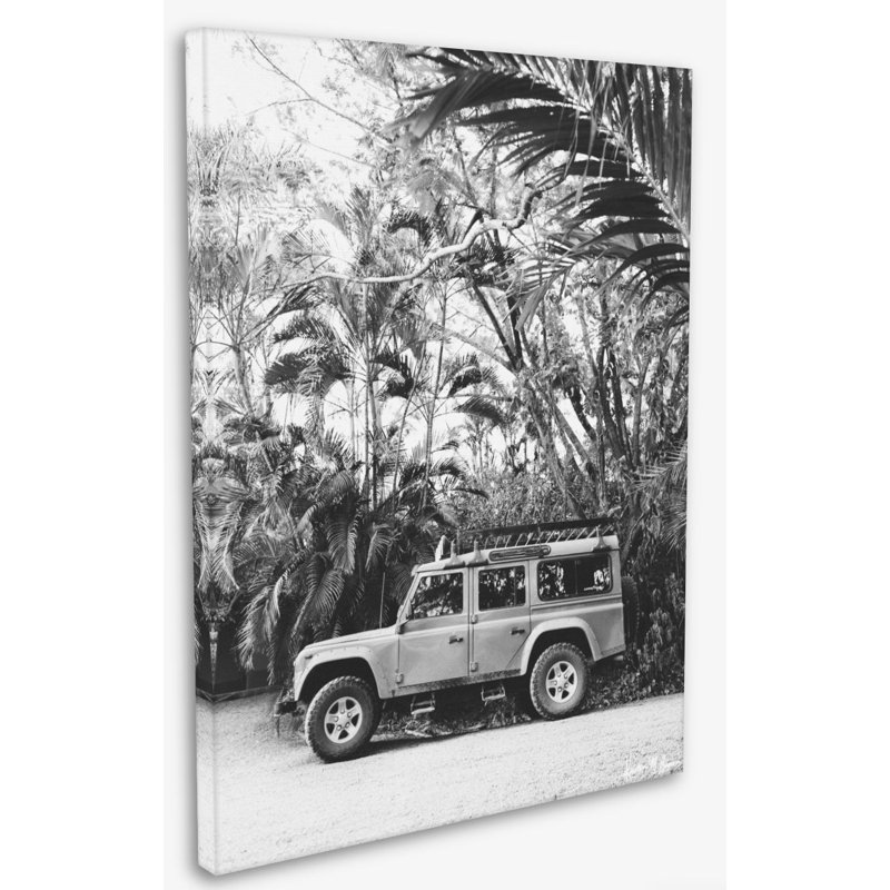 Palm Trees " Tropical Sleigh " by Kristen M. Brown, 24" H x 18" W x 1.25" D, Wrapped Canvas