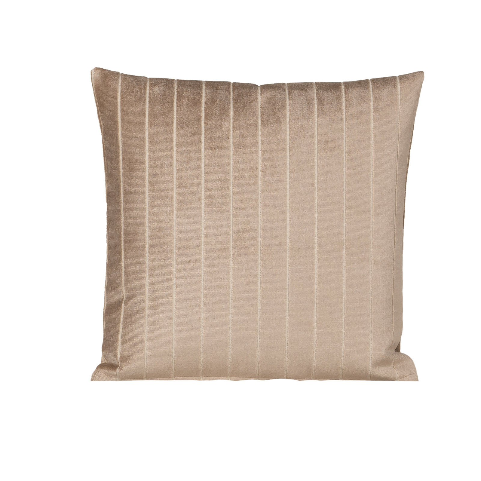 Maxton Striped Throw Pillow, Polyester, Beige, Square 17"